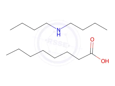 Chemical structure of octanoic acid, compound with dibutylamine (1:1)