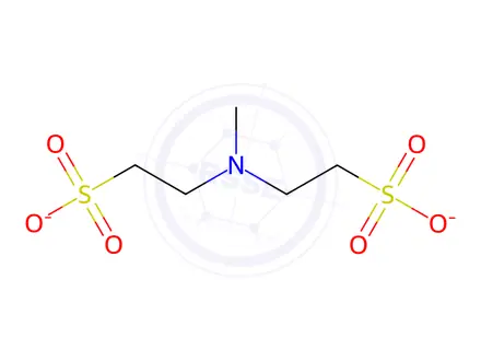 Chemical structure of disodium 2,2'-(methylimino)bisethanesulphonate