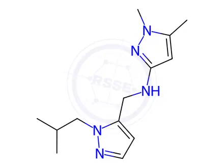 Chemical structure of N-[(1-isobutyl-1H-pyrazol-5-yl)methyl]-1,5-dimethyl-1H-pyrazol-3-amine