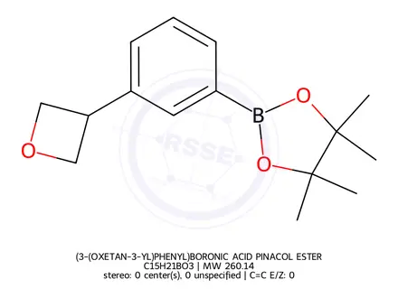 Chemical structure of (3-(OXETAN-3-YL)PHENYL)BORONIC ACID PINACOL ESTER