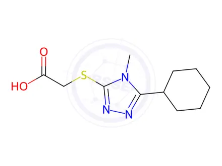 Chemical structure of (5-Cyclohexyl-4-methyl-4H-[1,2,4]triazol-3-yl-sulfanyl)acetic acid