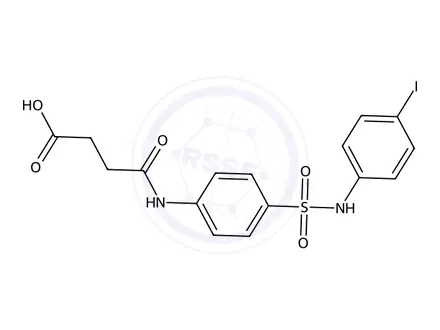 Chemical structure of 4-((4-(N-(4-iodophenyl)sulfamoyl)phenyl)amino)-4-oxobutanoic acid