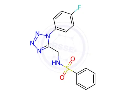 Chemical structure of N-((1-(4-Fluorophenyl)-1H-tetrazol-5-yl)methyl)benzenesulfonamide