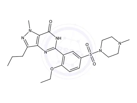 Chemical structure of Sildenafil in methanol