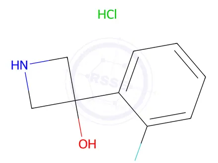 Chemical structure of 3-(2-Fluorophenyl)azetidin-3-ol hydrochloride