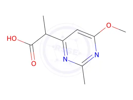 Chemical structure of 2-(6-Methoxy-2-methylpyrimidin-4-yl)propanoic acid