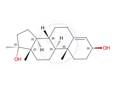Chemical structure of 17a-methyl-3b,17b-dihydroxyandrost-4-ene