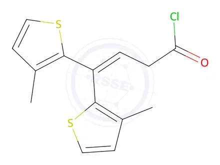 Chemical structure of 4,4-bis(3-methyl-2-thienyl)-3-Butenoyl chloride