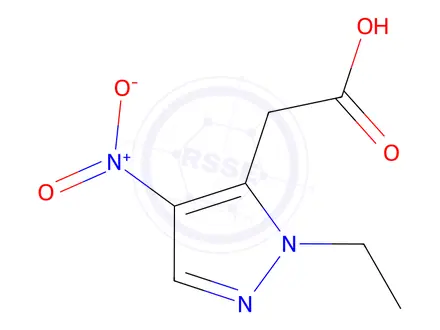 Chemical structure of 2-(1-Ethyl-4-nitro-1H-pyrazol-5-yl)acetic acid