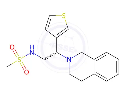 Chemical structure of N-(2-(3,4-Dihydroisoquinolin-2(1H)-yl)-2-(thiophen-3-yl)ethyl)methanesulfonamide