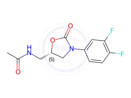 Chemical structure of Acetamide,(S)-N-((3-(3,4-difluorophenyl)-2-oxooxazolidin-5-yl)methyl)acetamide
