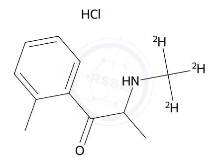 Chemical structure of 2-Methyl Methcathinone-d3 Hydrochloride (1.0mg/ml in Acetonitrile)