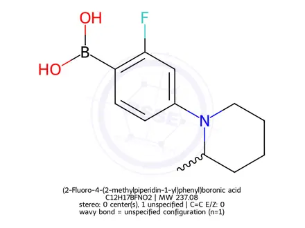 Chemical structure of (2-Fluoro-4-(2-methylpiperidin-1-yl)phenyl)boronic acid