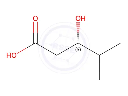 Chemical structure of (3S)-3-hydroxy-4-methylpentanoic acid