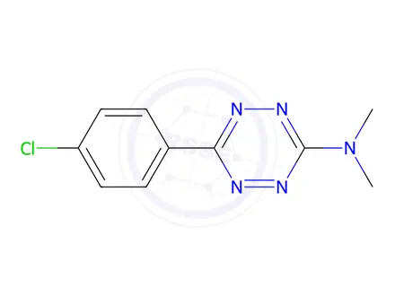 Chemical structure of 6-(p-Chlorophenyl)-N,N-dimethyl-1,2,4,5-tetrazin-3-amine