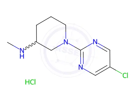 Chemical structure of 1-(5-Chloropyrimidin-2-yl)-N-methylpiperidin-3-amine hydrochloride