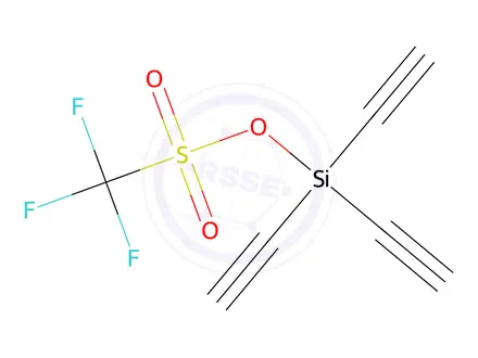 Chemical structure of Trifluoro-methanesulfonic acid triethynylsilyl ester