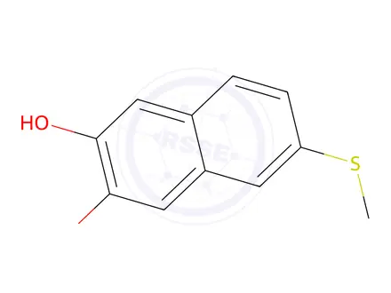 Chemical structure of 2,3-Naphthalenediol, 6-(methylthio)-(9CI)