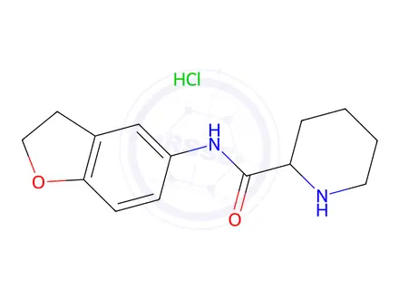 Chemical structure of N-(2,3-dihydro-1-benzofuran-5-yl)piperidine-2-carboxamide hydrochloride