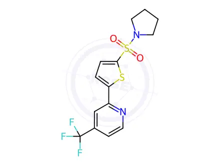Chemical structure of PYRROLIDINE, 1-[[5-[4-(TRIFLUOROMETHYL)-2-PYRIDINYL]-2-THIENYL]SULFONYL]-