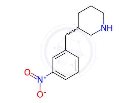 Chemical structure of Piperidine, 3-[(3-nitrophenyl)methyl]-