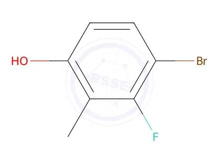 Chemical structure of 4-Bromo-3-fluoro-2-methylphenol, 97%