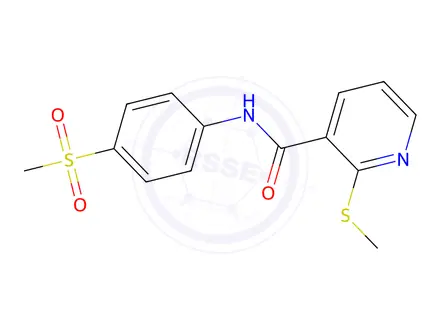Chemical structure of N-(4-(Methylsulfonyl)phenyl)-2-(methylthio)nicotinamide