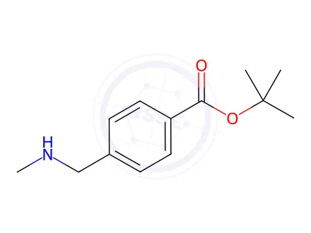 Chemical structure of Benzoic acid, 4-[(methylamino)methyl]-, 1,1-dimethylethyl ester
