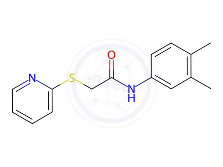 Chemical structure of N-(3,4-dimethylphenyl)-2-(pyridin-2-ylthio)acetamide