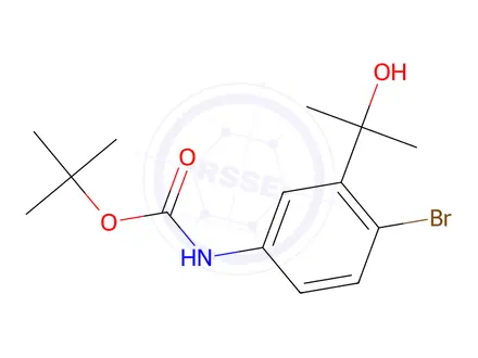 Chemical structure of tert-Butyl (4-bromo-3-(2-hydroxypropan-2-yl)phenyl)carbamate