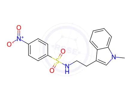 Chemical structure of N-(2-(1-Methyl-1H-indol-3-yl)ethyl)-4-nitrobenzenesulfonamide