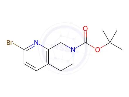 Chemical structure of tert-Butyl 2-bromo-5,8-dihydro-1,7-naphthyridine-7(6H)-carboxylate