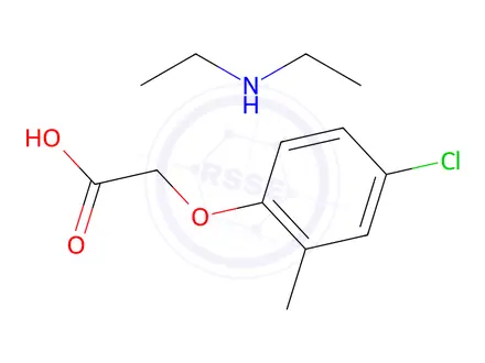 Chemical structure of (p-chloro-o-methylphenoxy)acetic acid, compound with diethylamine (1:1)