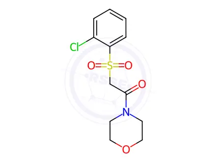 Chemical structure of 2-[(2-chlorophenyl)sulfonyl]-1-morpholino-1-ethanone