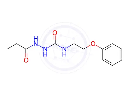 Chemical structure of N-{[(2-phenoxyethyl)carbamoyl]amino}propanamide