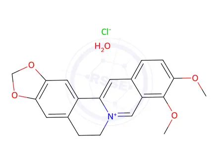 Chemical structure of BERBERINE CHLORIDE HYDRATE