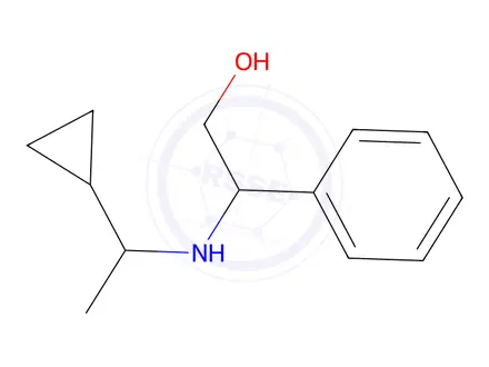 Chemical structure of 2-((1-Cyclopropylethyl)amino)-2-phenylethan-1-ol