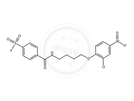Chemical structure of 4-((4-(2-Chloro-4-nitrophenoxy)butyl)carbamoyl)benzene-1-sulfonyl fluoride