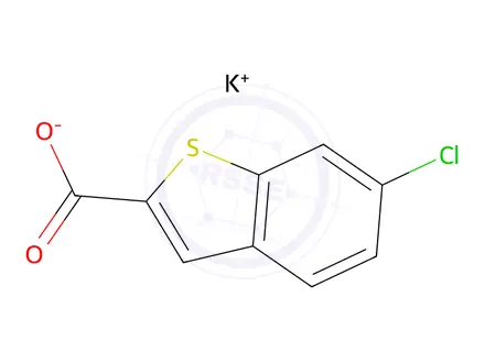 Chemical structure of Potassium 6-Chloro-1-benzothiophene-2-carboxylate