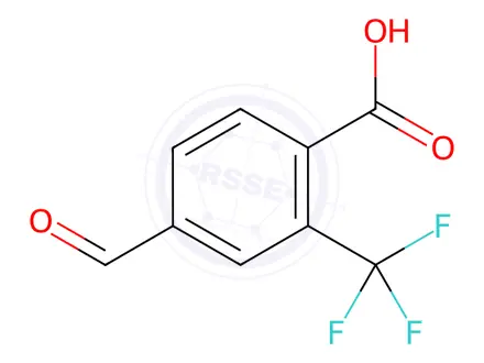 Chemical structure of 4-Formyl-2-(trifluoromethyl)benzoic acid