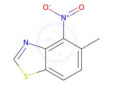 Chemical structure of Benzothiazole, 5-methyl-4-nitro-(9CI)