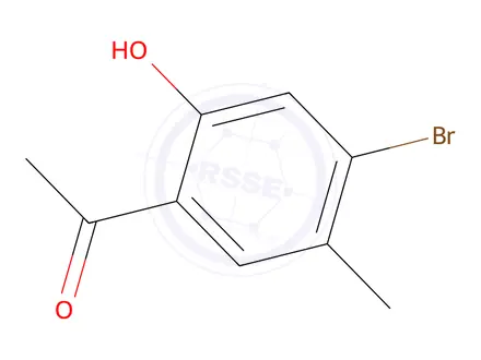 Chemical structure of 4-Bromo-2-hydroxy-5-methylacetophenone, 97%