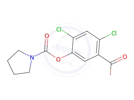 Chemical structure of 2,4-Dichloro-5-(methoxycarbonyl)phenyl pyrrolidine-1-carboxylate