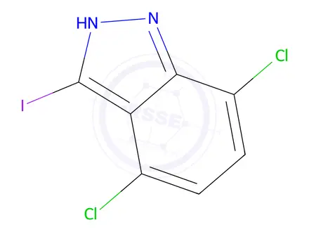 Chemical structure of 4,7-DICHLORO-3-IODO (1H)INDAZOLE