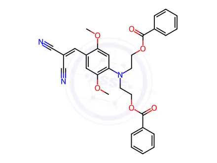 Chemical structure of 2-[[4-[Bis[2-(benzoyloxy)ethyl]amino]-2,5-dimethoxyphenyl]methylene]propanedinitrile