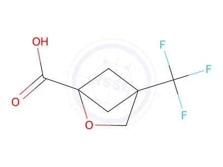 Chemical structure of 4-(Trifluoromethyl)-2-oxabicyclo[2.1.1]hexane-1-carboxylic acid