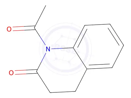 Chemical structure of 2(1H)-Quinolinone, 1-acetyl-3,4-dihydro-