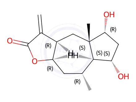 Chemical structure of 2-Deacetyl-6-deoxychamissonolide
