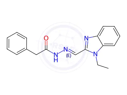 Chemical structure of N'-((1-Ethyl-1H-benzo[d]imidazol-2-yl)methylene)-2-phenylacetohydrazide