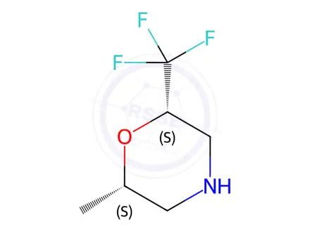 Chemical structure of Morpholine, 2-methyl-6-(trifluoromethyl)-, (2S,6S)-